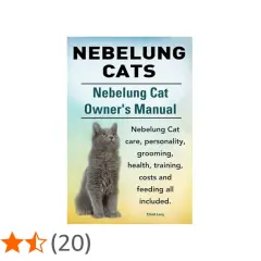 Un adorabile nebelung cucciolo su copertina di manuale per proprietari di gatti Nebelung.
