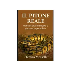Copertina del libro "Il Pitone Reale", con un pitone reale arrotolato in primo piano.