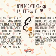 Nomi per gatti maschi 4 lettere e non solo, con la lettera "E". Trova il nome perfetto per il tuo micio tra le tante opzioni.