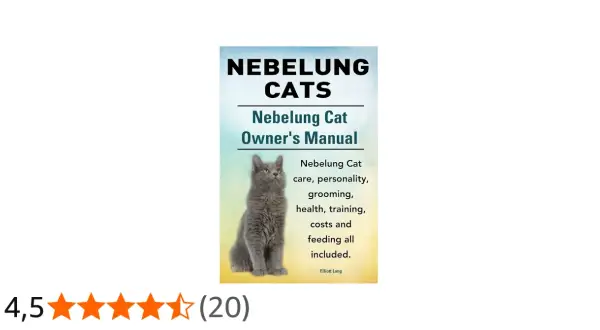 Un adorabile nebelung cucciolo su copertina di manuale per proprietari di gatti Nebelung.